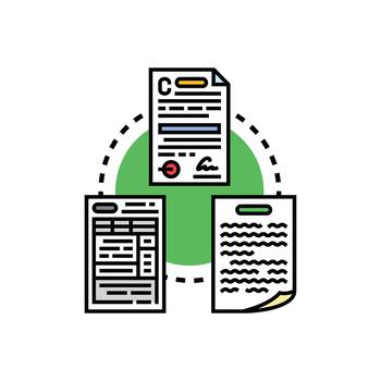 Documents contract paperwork process workflow concept vector