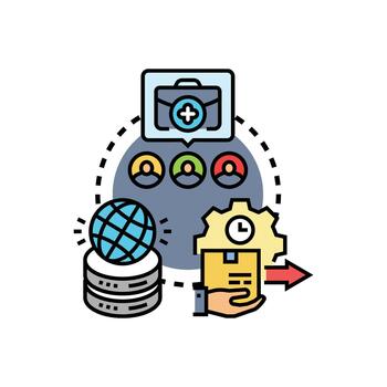 paralelo Procesando flujo de trabajo optimizando digital tarea eficiencia vector