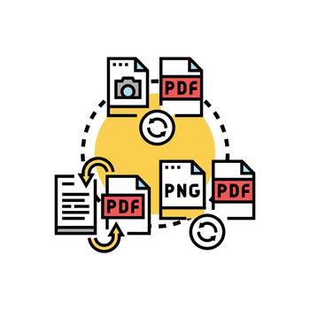 digital documento conversión proceso mudado archivo formatos vector