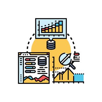 avanzado datos visualización proceso analizando negocio inteligencia datos vector