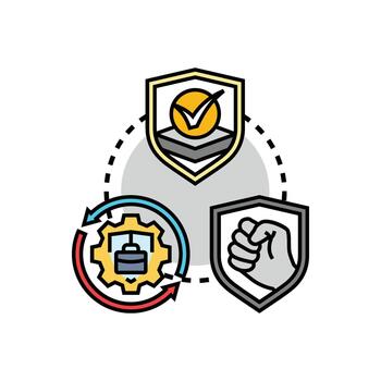 Protective risk management system developing security solution vector