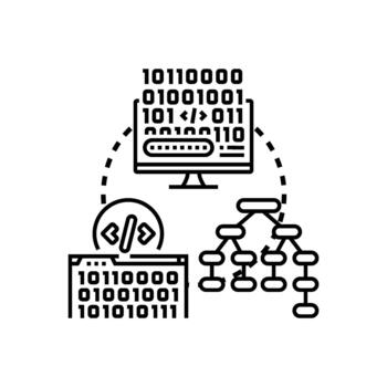 Next gen software programming language developing concept vector