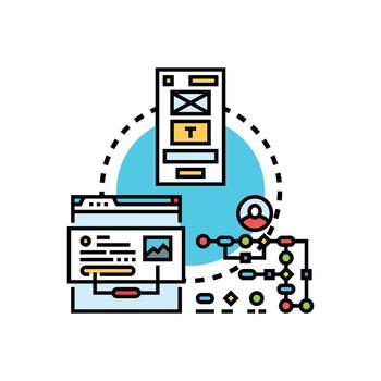 Browser based app development process ecosystem vector