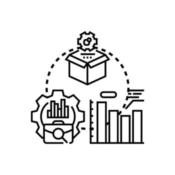 Creative workflow process optimizing project development vector