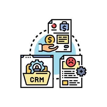 Customer interaction workflow process concept vector