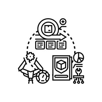 Iterative design process development circle loop concept vector