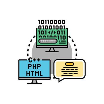 programación idioma codigos para desarrollando digital software vector