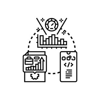 App performance diagnostics for optimizing software development vector