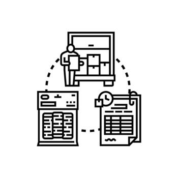 publicación por entregas formato selector datos Procesando flujo de trabajo vector