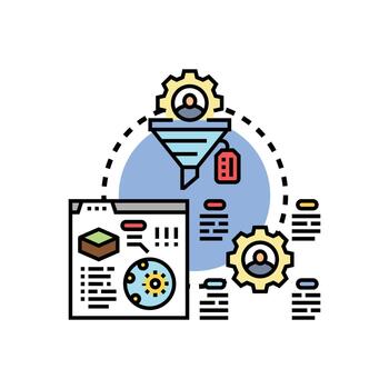 técnico estudiar planificación proceso analizando datos vector