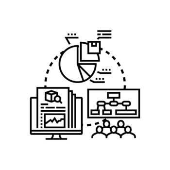 Basic research process illustration developing scientific projects vector