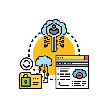 seguro nube solicitud acceso concepto proteger datos vector