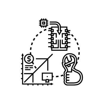 computadora instrucciones Procesando digital datos para software desarrollo vector