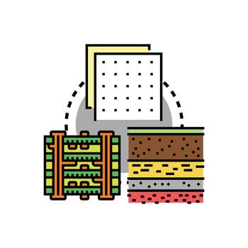 Layering materials abstract study development process vector
