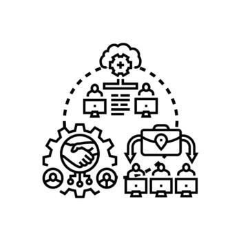 colaborativo ágil software desarrollo marco de referencia concepto vector