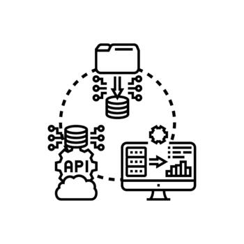 Server database mesh concept for network computing infrastructure vector