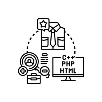 Engineering coding standards and software development process vector