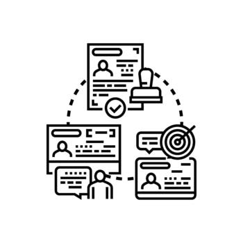 Visa application administration process approval documents vector