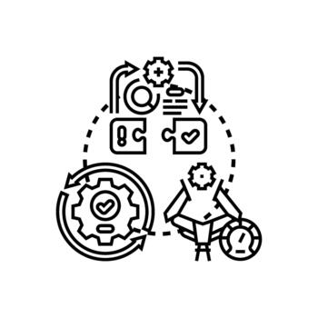 Business processes optimizing workflow development operations vector