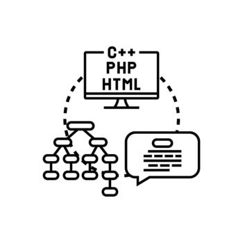 codificación dialectos concepto para programación comunicación vector
