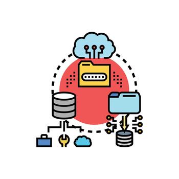 nube datos mente informática Procesando concepto ilustración vector