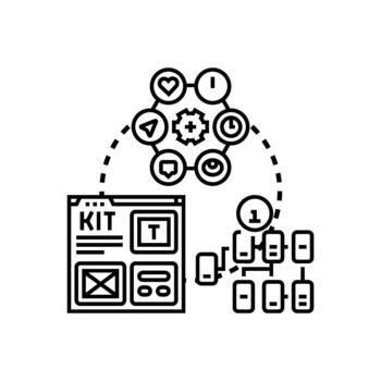 Browser ui app creation developing user interface concept vector