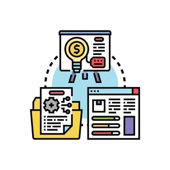 Technical product documentation creating development process vector