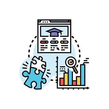 en línea aprendizaje Progreso rastreo analizando educativo desarrollo vector