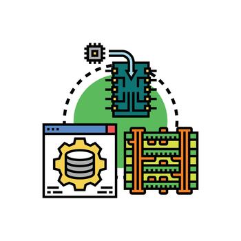 procesador instrucción Procesando datos desde software y memoria vector