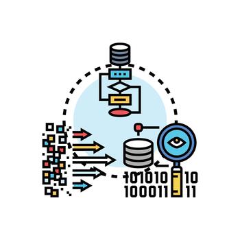 Data extraction process converting unstructured information vector