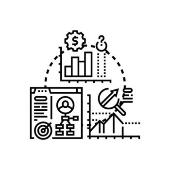 previsión inteligencia concepto visualizante negocio datos analítica vector