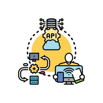 api documentación y software desarrollo proceso vector