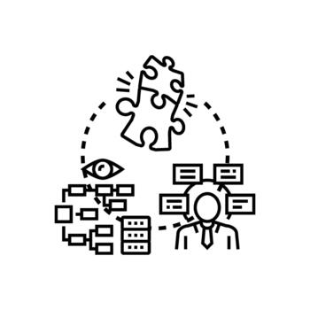 Problem solving solution process finding business strategy vector