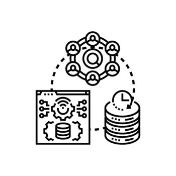 transmisión flujo de trabajo administración sistema Procesando datos concepto vector