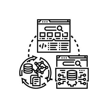 Class structure developing data processing software concept vector