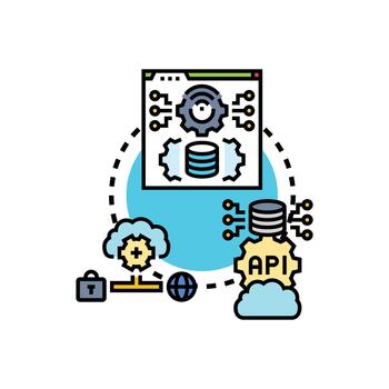 Technology infrastructure rollout process with cloud computing vector