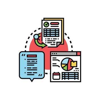 conciso resumen gráfico resumiendo datos análisis proceso vector