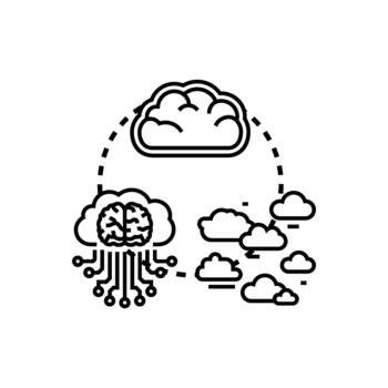 nube informática cerebro artificial inteligencia concepto vector