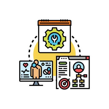 proactivo decisión apoyo analítica con datos visualización vector