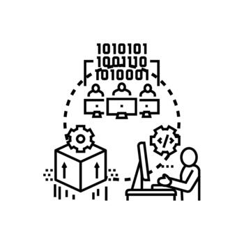 apoyo software desarrollo proceso programación Ingenieria concepto vector