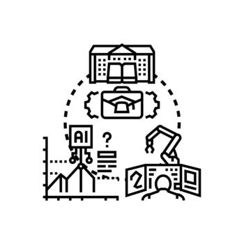 Advanced information technology developing computer processes concept vector