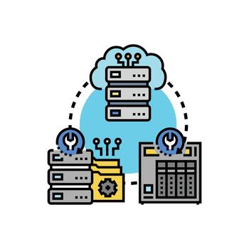 nube informática gerente datos versión controlar y apoyo vector