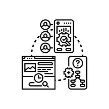navegador establecido usuario experiencia diseño proceso desarrollo vector