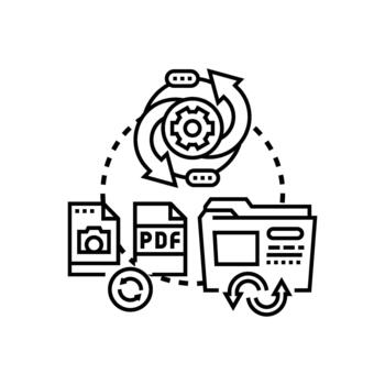 documento conversión ciclo para digital datos Procesando vector