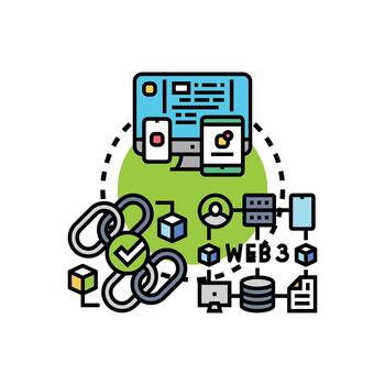 propiedad implementación desarrollando blockchain tecnología sistema concepto vector