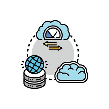 Cloud computing infrastructure optimizing data transfer operations vector