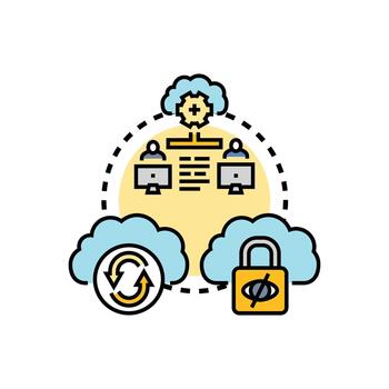 nube informática base de datos red conexión y seguro datos almacenamiento vector