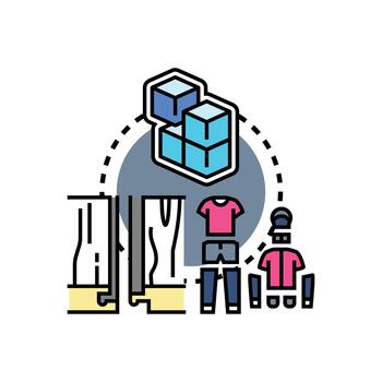 Modular elements representation demonstrating assembly process vector