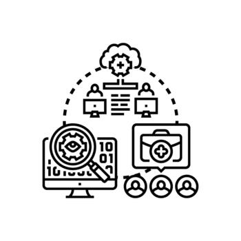 abierto fuente colaborativo software herramientas concepto representando trabajo en equipo vector