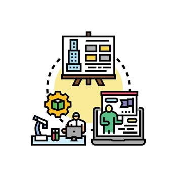 preparando diseño proyecto presentación desarrollo proceso vector